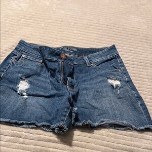 Maurices Raw-Hem Distressed Denim Shorts - Blue